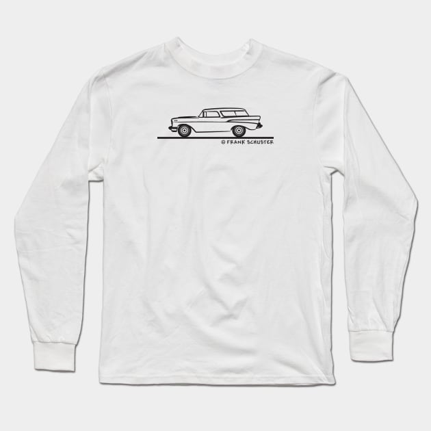 1957 Chevrolet Nomad Bel Air Long Sleeve T-Shirt by PauHanaDesign